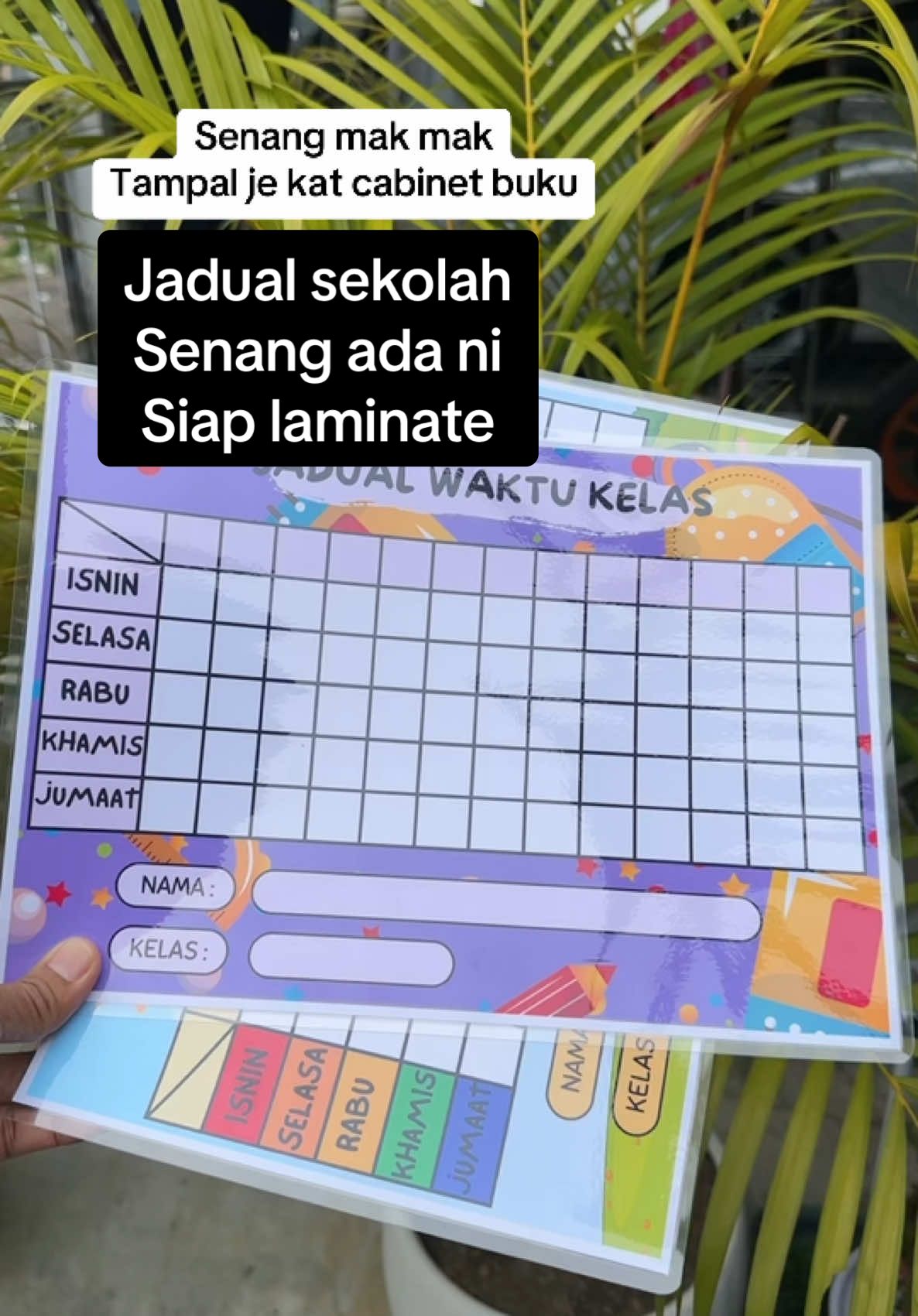 Jadual waktu siap laminate #jadualwaktusekolah  #jadualsekolah 