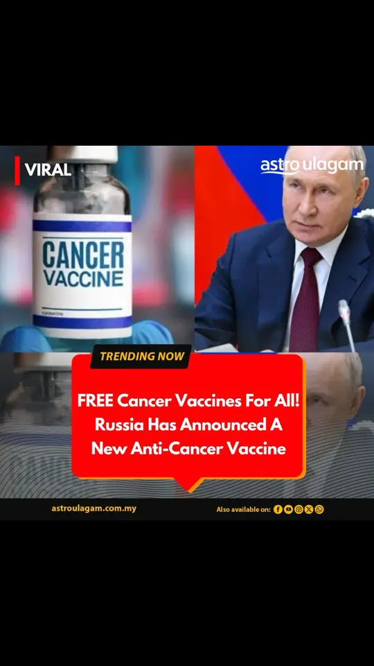 The Russian Ministry of Health has just announced a groundbreaking new vaccine against cancer that will be available to patients starting in 2025! Source : @india.com