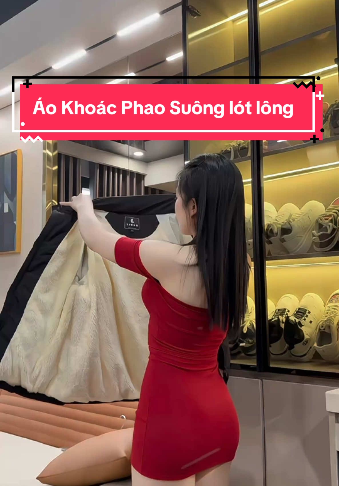 Áo Khoác Phao Suông lót lông