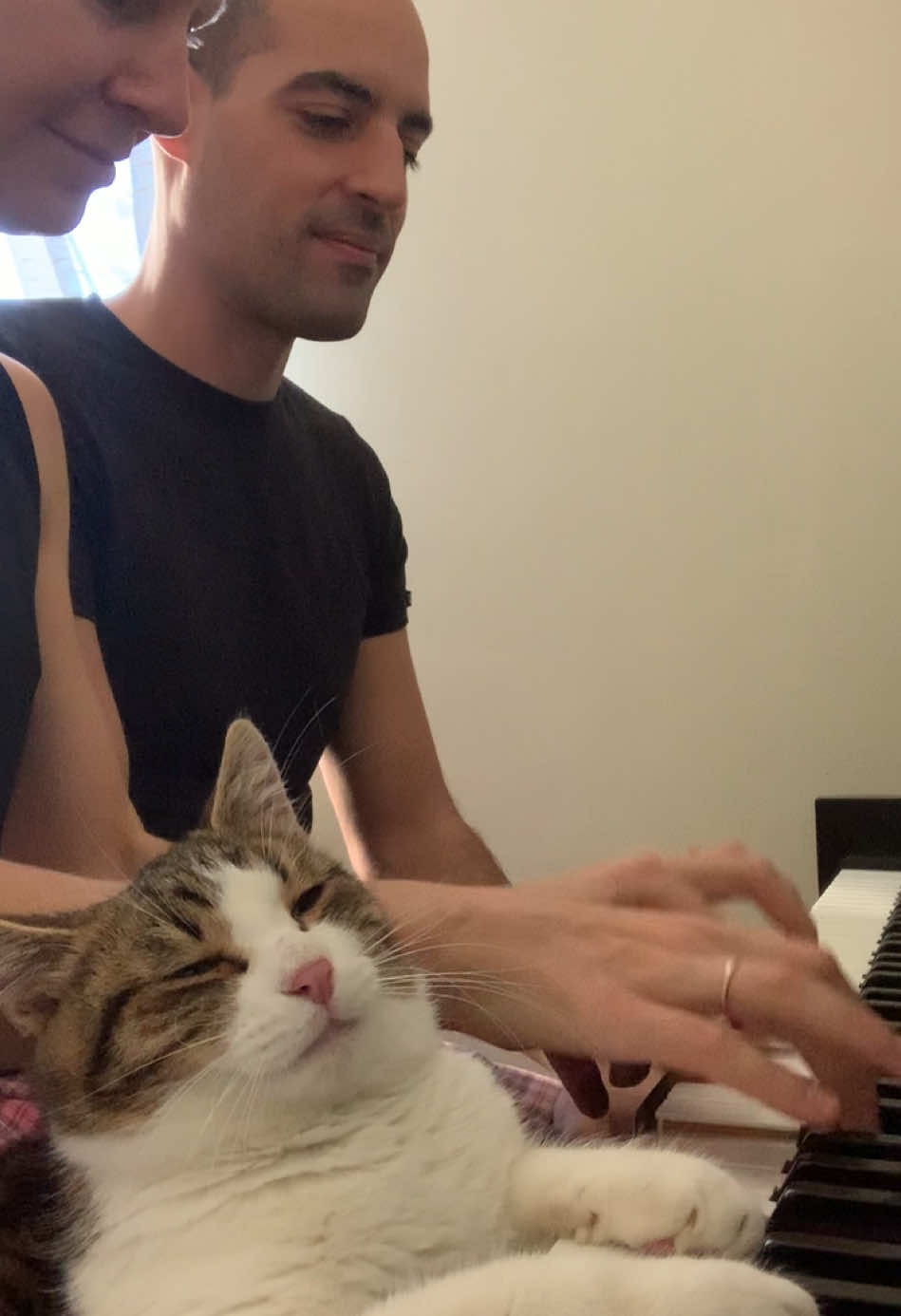 Trio, 4 hands + 2 paws with Zlatko the cat! @pianists_mariana.dimcho  @runners_dimcho.mariana  #pianopractice #practice #concertpianist #classicalpianist #pianist #pianistsofinstagram #pianistlife #pianists #pianistofinstagram #musik #music #musician #klavierüben #klavier #klavierspielen #klaviermusik #klavierlernen #zuhause #Home #homesweethome #catlover #catlife #catlovers #cats #cats_of_world #catvideos #catvideo #tchaikovsky 