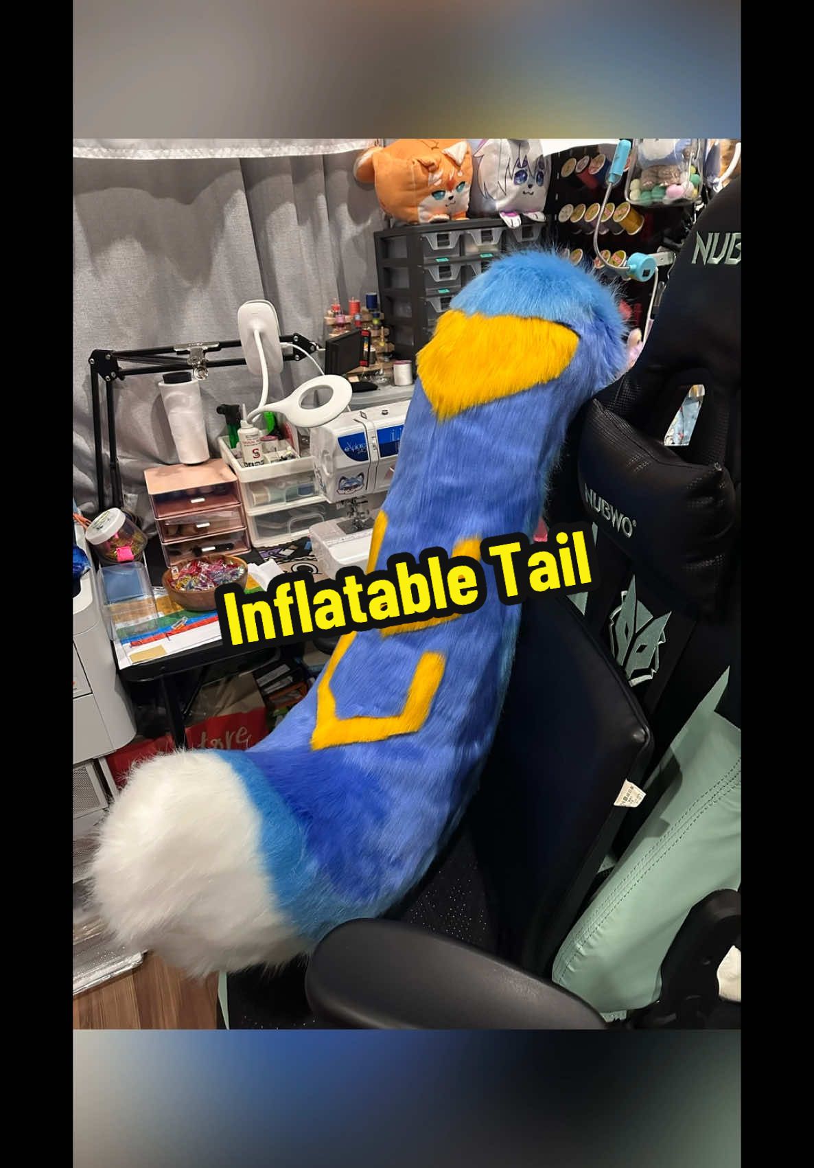 Inflatable Tail V2 🐺 #furry #furrytiktok #furrythailand #furryfandom #fursuitmaker #DIY 