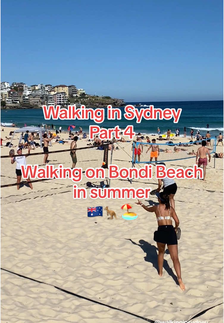 Walking in Sydney🇦🇺🦘🏖️ - Part 4: Walking on Bondi Beach in summer. #sydney #sydneyaustralia #australia #walkinginsydney #sydneylife #city #citylife #推荐 #推薦 #悉尼 #foryou #foryoupage #fyp #viral #viraltiktok #Summer #bondibeach #sydneywalk  #