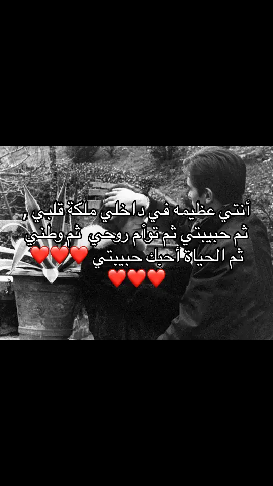 أنتي عظيمه في داخلي , ملكة قلبي , ثم حبيبتي , ثم توأم روحي , ثم وطني , ثم الحياة❤️❤️❤️