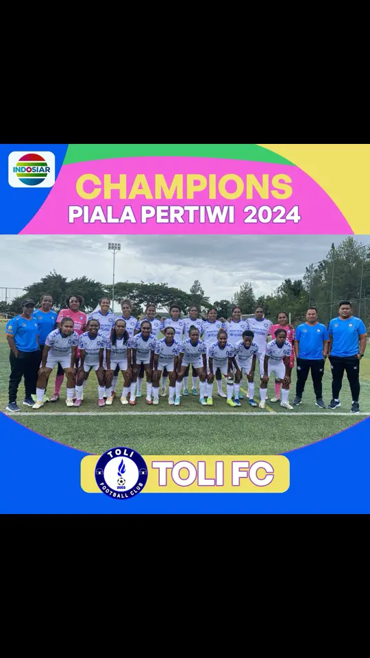 Piala Pertiwi 2024 telah selesai, Toli FC berhasil menjadi juara. Semoga Toli FC dapat terus memajukan Sepakbola Putri di Indonesia!🔥 Selamat sekali lagi untuk Toli FC🥳 #PialaPertiwi #IndosiarSports #IndosiarRumahSepakbolaIndonesia 