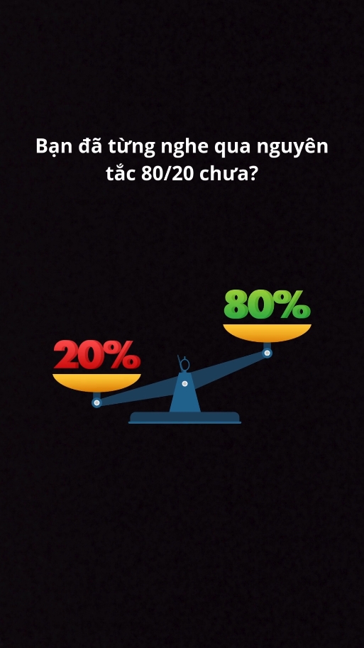 Áp dụng nguyên tắc 80/20 để làm việc hiệu quả, có thời gian rảnh nhiều hơn #lamviechieuqua #nguyentac8020 #nguyentacpareto #thanhcong #tandungthoigian