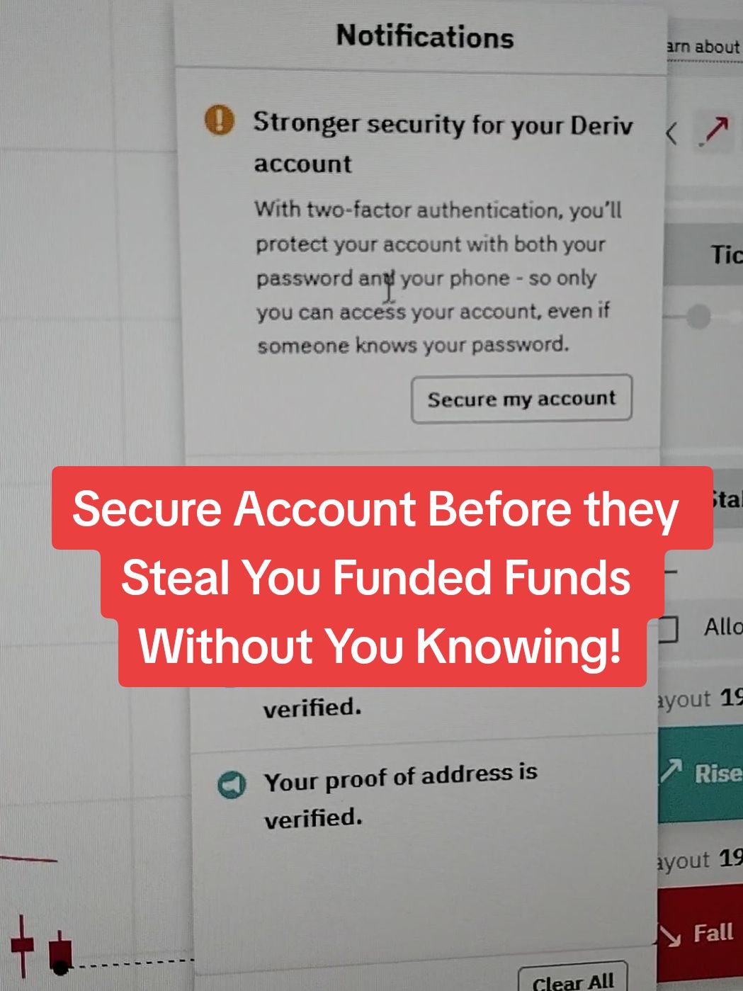 Do not Ignore!, I wanted to chat quickly about beefing up the security on your Deriv account. You know, just to be extra cautious. Have you heard of Google Authenticator? It's like a digital shield that adds an extra layer of protection. Basically, it generates a 6-digit code that changes every 30 seconds. When you log in, you'll need to enter this code along with your password. It's a simple step, but it makes it way harder for anyone to snoop around your account without your permission. Think of it as a secret handshake, only it's a digital one. So, why not take a few minutes to set it up? It's a small effort for a big payoff. Your peace of mind is worth it, right? #OverAndUnder#MatchesAndDiffers#EvenAndOdd#RiseAndFall#Entrypoints#cryptoforbeginners 