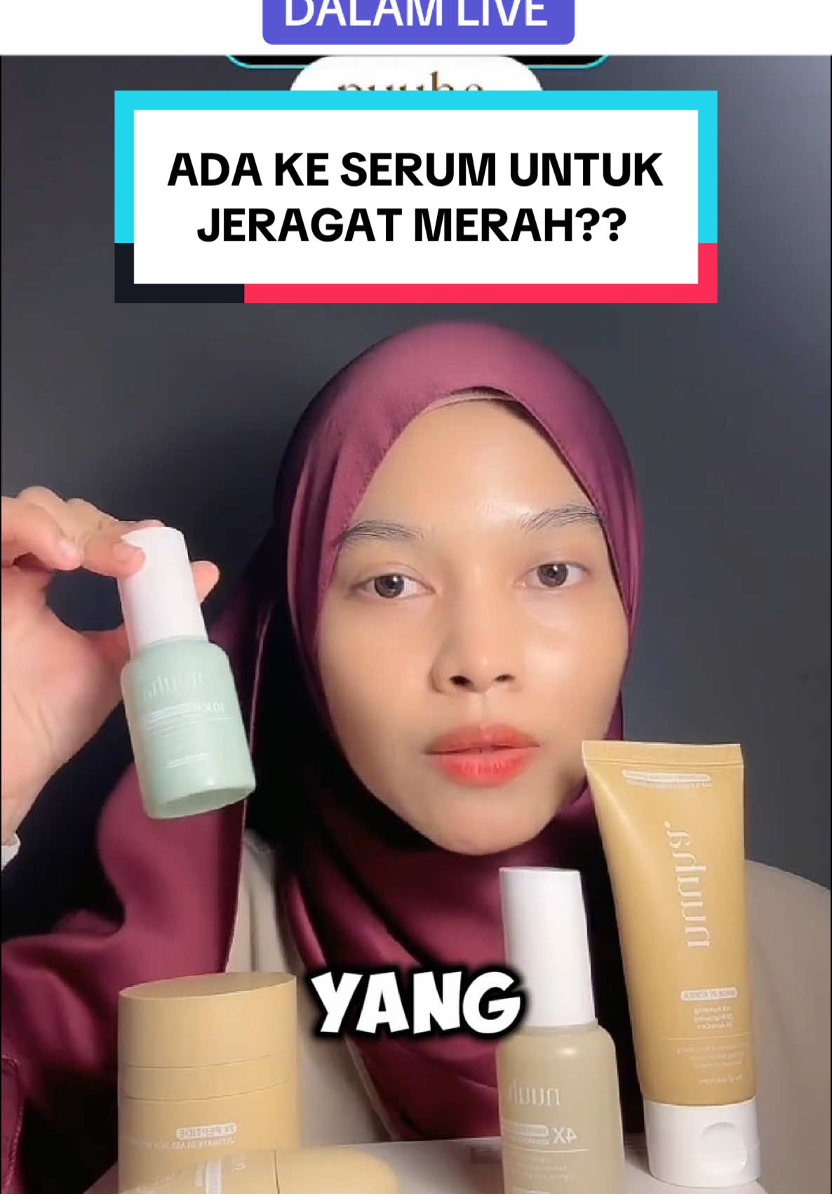 Ada jeragat merah dan parut merah? Dapatkan soothing serum Nuuha dalam LIVE sekarang. Stok adalah terhad! #serumjeragat #jeragat #kbeauty #halalkbeauty #halalskincare #sijilhalal #fyp #live 