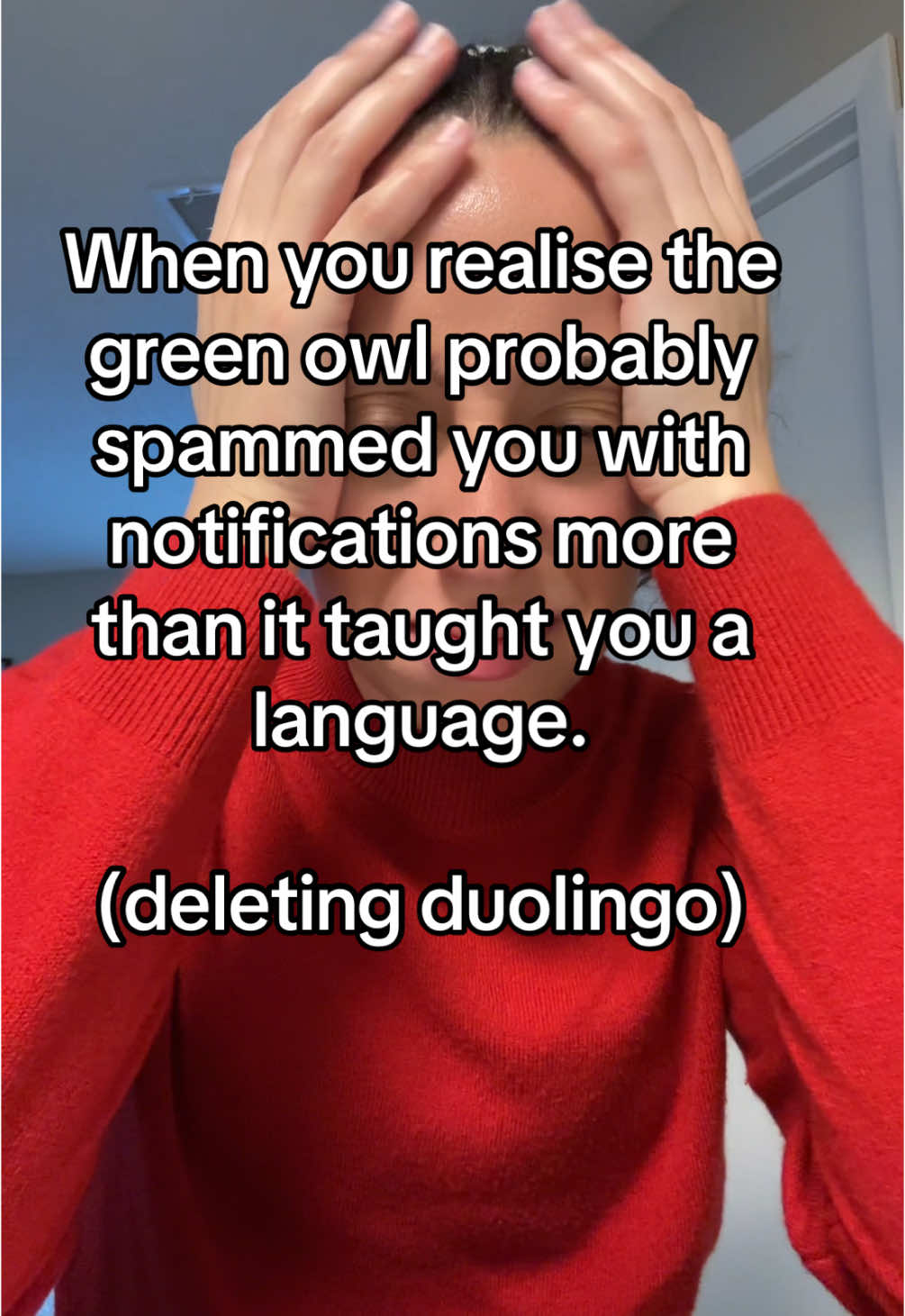 The annoying owl needs to stop. #learninglanguages #culture #bilingual #languagelearning #learningalanguage #duolingo #learningspanish 