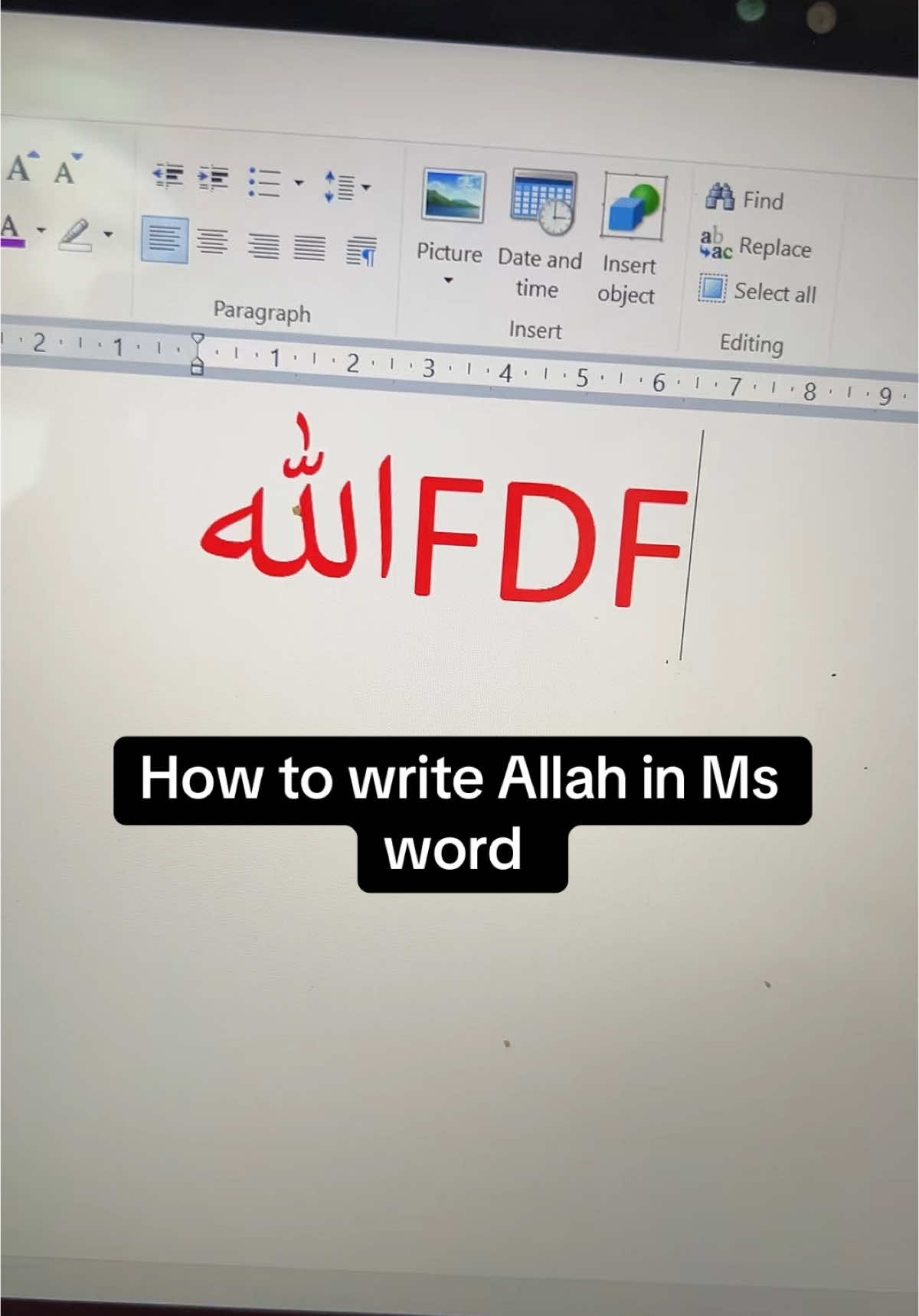 How to write Allah in ms word #allah❤️ #msword #computer #1millionaudition #fypシ 