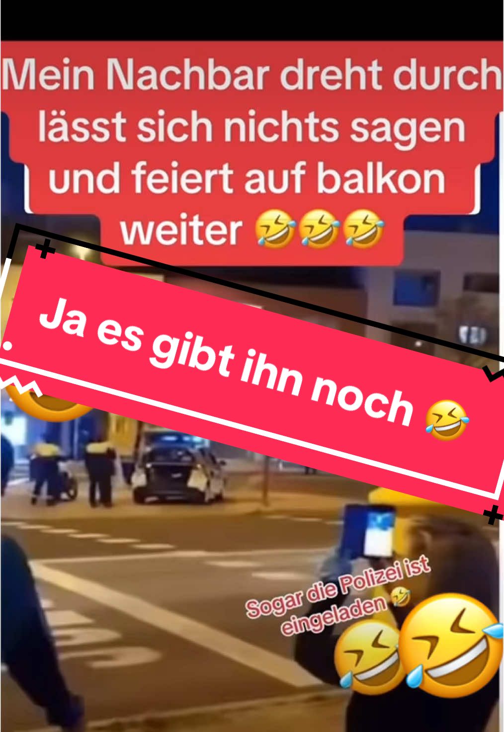 Wieso muss man immer so übertreiben  🤣 #nachbar #music #leute #polizei #balkon 