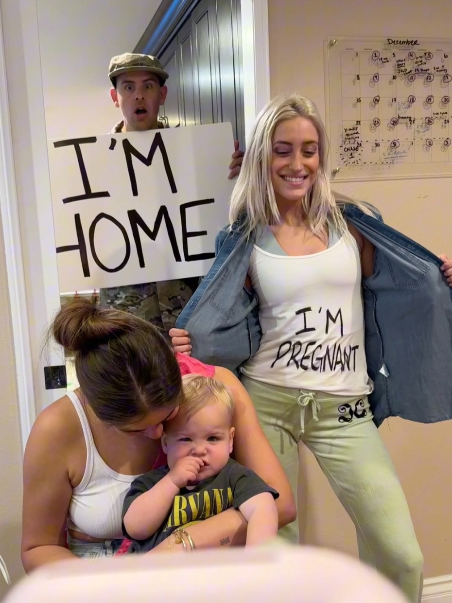 Sweetest surprise homecoming proposal and pregnancy reveal! 🥹