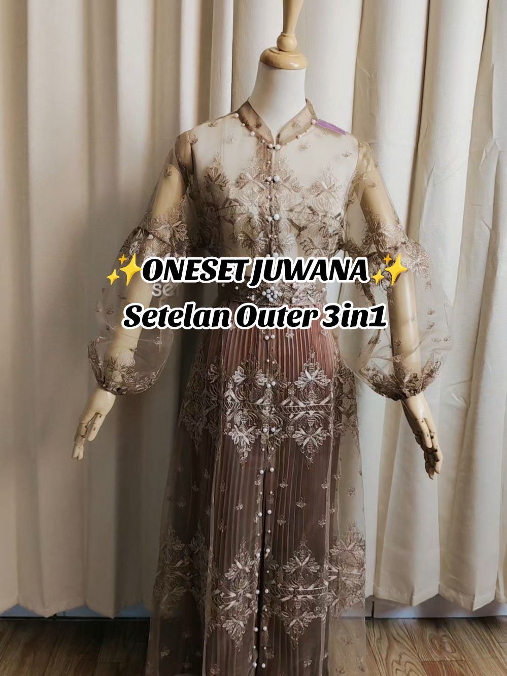 Rekomendasi ONESET JUWANA setelan outer 3in1 nih bep, btw ini warna brown yaa🤗🤎🤎#setelanouter #onesetouter #setelankekinian #outfitkondangan #outfitlebaran2025 