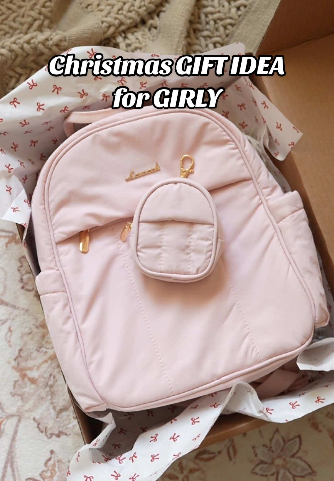 Preparing a Christmas gift for my girl: This is the perfect girly gift! 💝  Surprise her with a cute design that also has a large capacity😻🎒 #TikTokShopHolidayHaul #holidaytiktok #winterfind #pufferbag #pufflebag #MiniBackpack #mini #GiftIdeas #girly #lovevook #ChristmasGift #TikTokMadeMeBuyIt #LoveVookMoments #fyp 