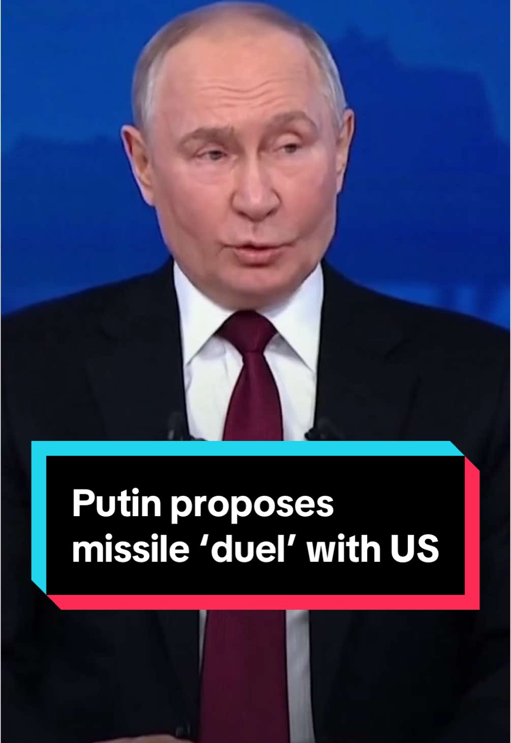 Russian President Vladimir Putin has proposed a missile 'duel' with the US that would show how Moscow's new Oreshnik hypersonic ballistic missile could defeat any US air defence system.