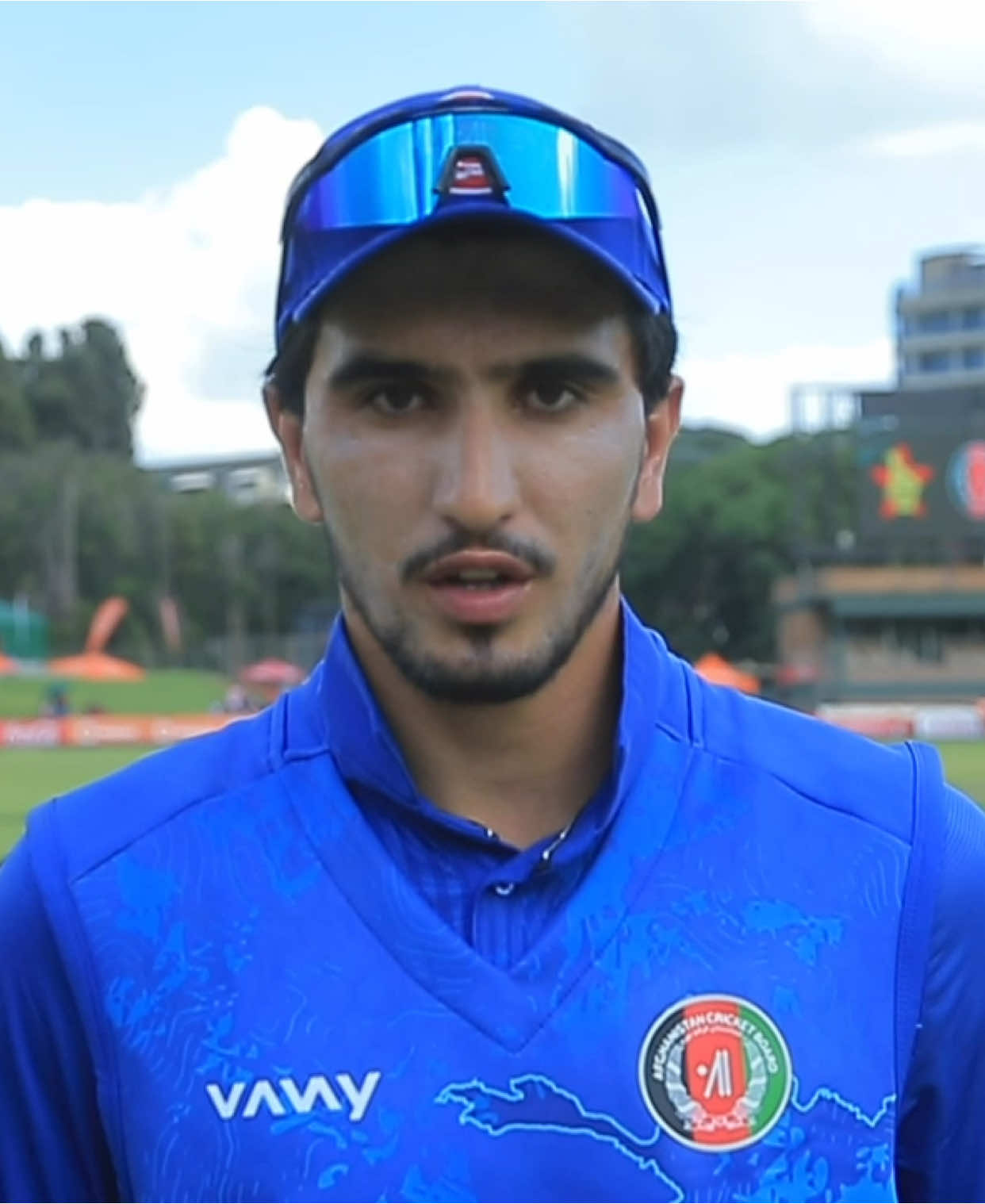 The Player of the Match, Sediqullah Atal, reacts to scoring his maiden international hundred and #AfghanAtalan's 232-run victory over Zimbabwe. 🗣️ #ZIMvAFG | #GloriousNationVictoriousTeam