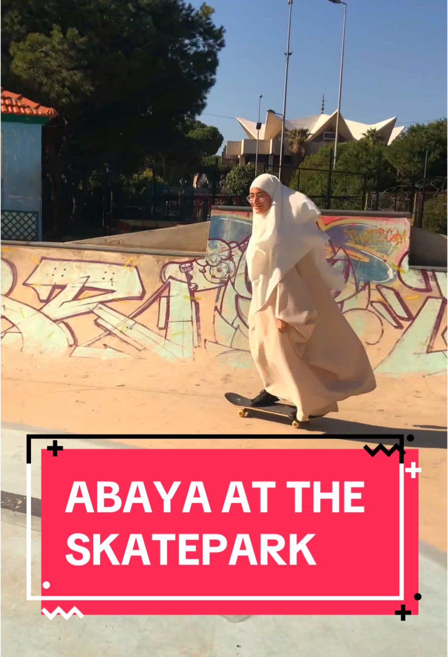 🤍🛹⭐️ 📸 @Ghazal  #skate #skateboard #skatebeirut #beirut #Skateboarding #skater #skatergirl #hijab #abaya #khimar #islam #girlsshred #shredclips 