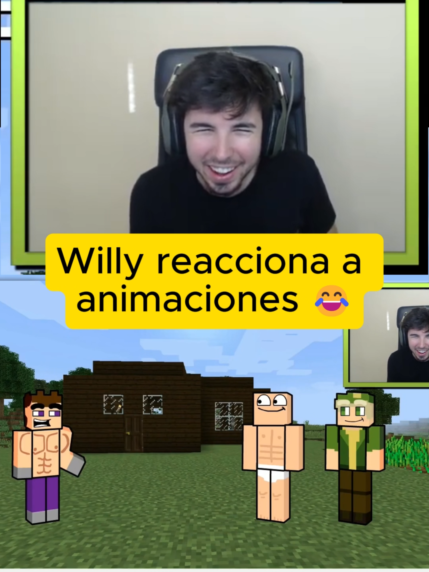 Willy reacciona a animaciones parte3😂#vegetta777 #willyrex #fargan #Minecraft