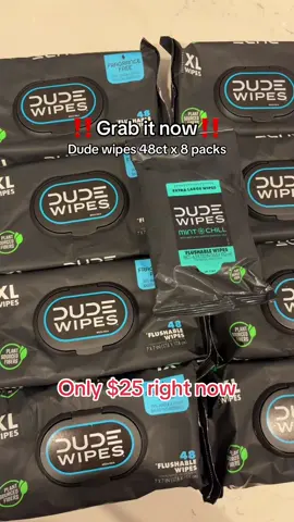 Get your dude wipes 48ct x 8 packs only $25 right now 🤩 #dudepwipes #wipes #household #giftidea #giftfordad #hual #sale 