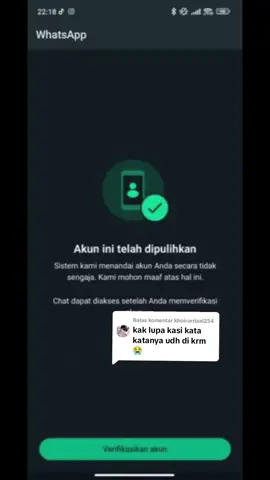 Membalas @khoirurrizal254 cara lain minta tinjauan ke whatsapp untuk memulihkan akun whatsapp yang terblokir. Simak sampai habis yaa ☺#whatsapp #whatsappstatus #whatsappterblokir #carapulihkanakun #fyp #bismillahfyp #viral 