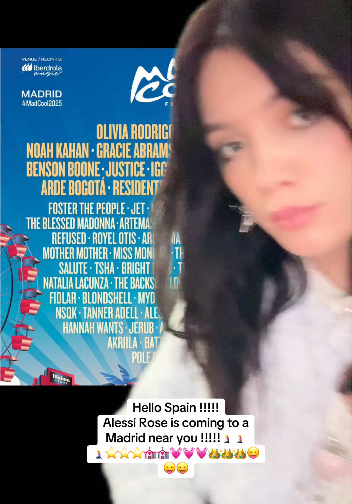 sooooooooooo excited to play @Mad Cool Festival see u soon luvzzzzzz 💋💋💋💋💋💋💋⭐️⭐️⭐️⭐️ #fyp #alessirose #newartist #indiemusic #altmusic #upcomingartist #newmusic 