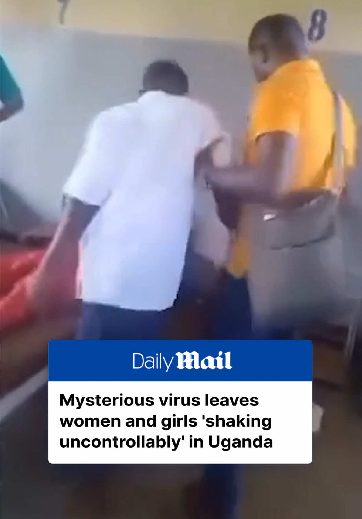 A mysterious virus outbreak which has reportedly left patients shaking uncontrollably is spreading across Uganda, leaving doctors baffled. The disease which locals are referring to as Dinga Dinga, translating to 'shaking like dancing', has already affected around 300 people, mostly women and girls, according to health officials. The illness, confirmed in the Bundibugyo district in Uganda, causes fever and excessive body shaking. The doctor said that there has been no fatalities reported as a result of the disease, and that the illness is usually treatable with antibiotics. Read the full story at DailyMail.com. 🎥 Facebook / Magic Wawina T.V. #uganda #virus #news #disease #travelling 