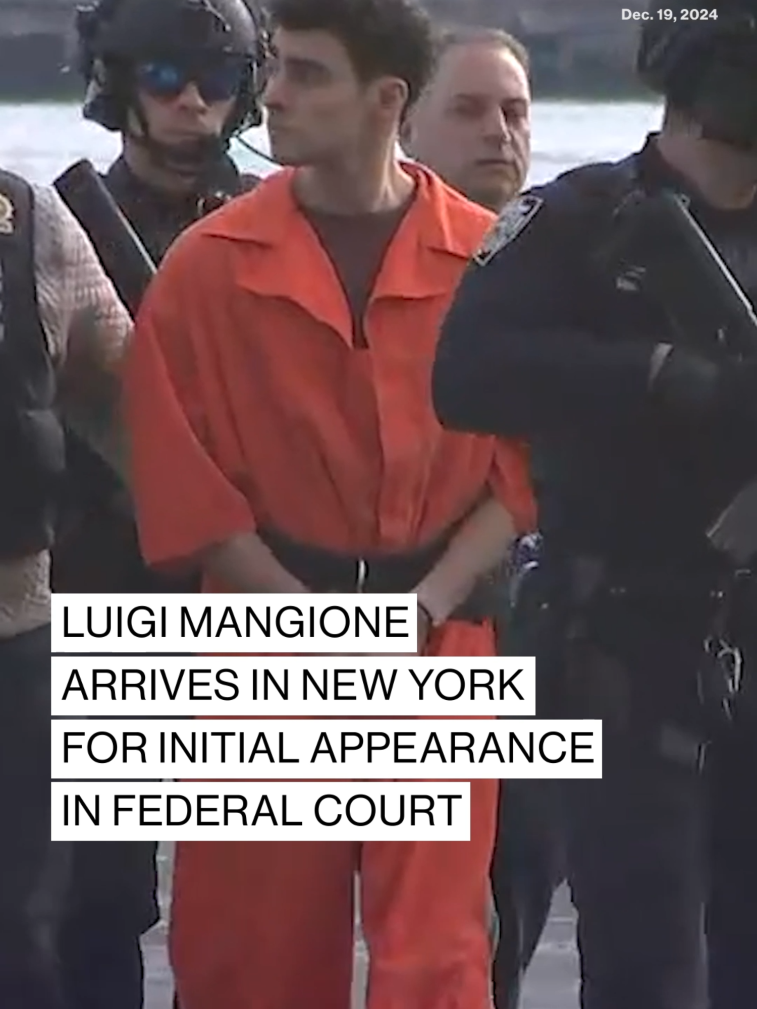 BREAKING: Luigi Mangione, the suspected shooter of UnitedHealthcare CEO Brian Thompson, arrives in New York City ahead of his initial appearance in court after being charged in a four-count federal criminal complaint.  Mangione waived extradition on Thursday morning and was transported via plane and helicopter from Pennsylvania to New York.  He is expected to make his initial appearance in federal court in lower Manhattan Thursday afternoon. #news #luigimangione