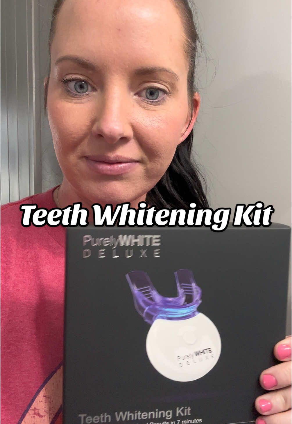 Day one done! Cant wait to see dsy 6. This was super easy to do. #teethwhiteningkit #whiterteeth #brightsmiles #whitenteethathome 