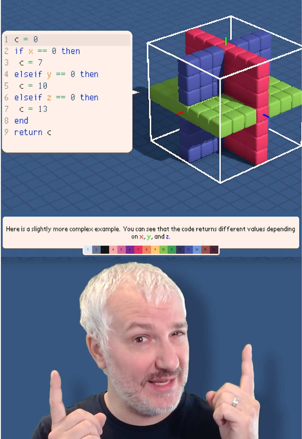 This is my little coding game/toy called “Replicube” its kinda like Picross but using code to solve the puzzles.  Wishlist on Steam! #gamedev #indiegames #coding 