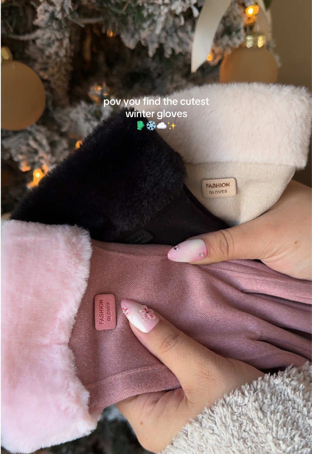 these cute gloves cost less than  your favorite cup of coffee! 😲🤩✨ Say goodbye to the hassle of removing your gloves to use your phone. 🤳🧤Not only are they super functional, but they also look incredibly cute and elegant! 🤍 Don’t miss out on this perfect blend of style and convenience! 