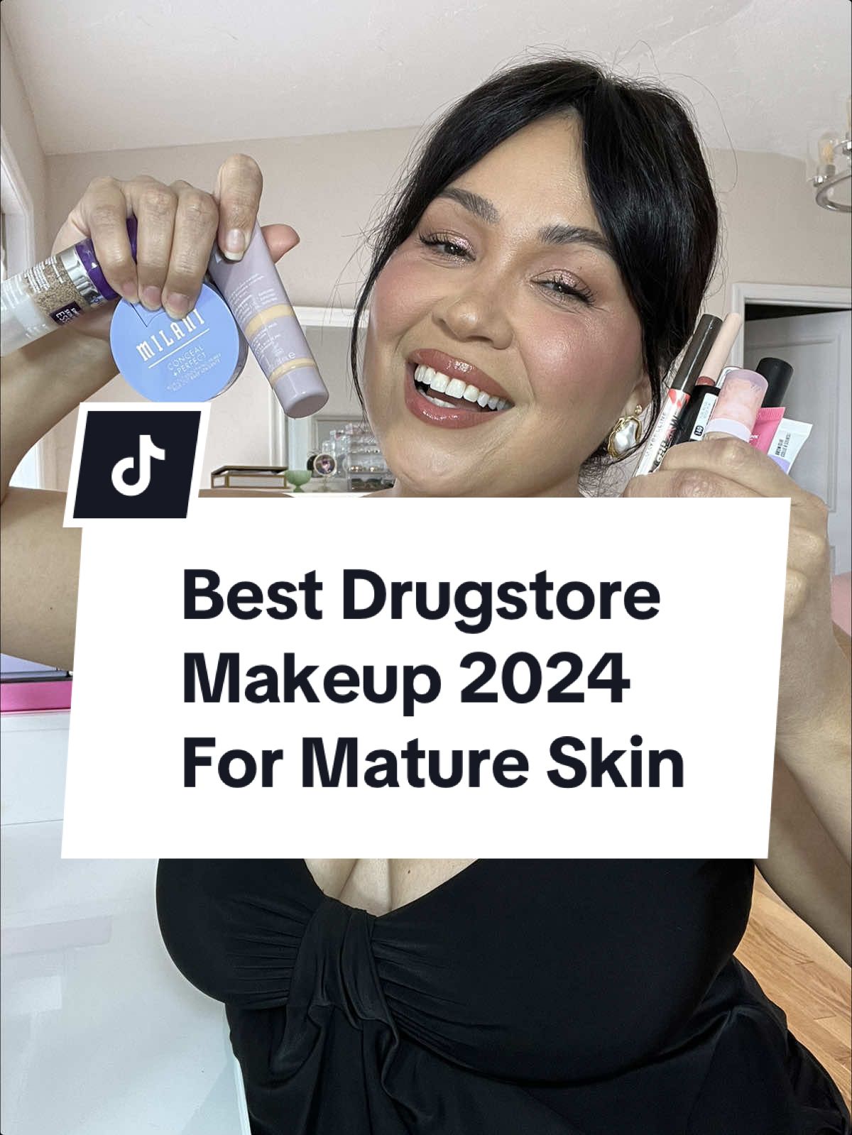 The best drugstore makeup of 2024 gor mature skin. @Milani Cosmetics @NYX Professional Makeup @revlon @COVERGIRL @Maybelline NY @Makeup Revolution #creatorsearchinsights full face drugstore makeup #matureskin #matureskinmakeup #realskin #drugstoremakeup #bestmakeup #makeupover40 #affordablemakeup 