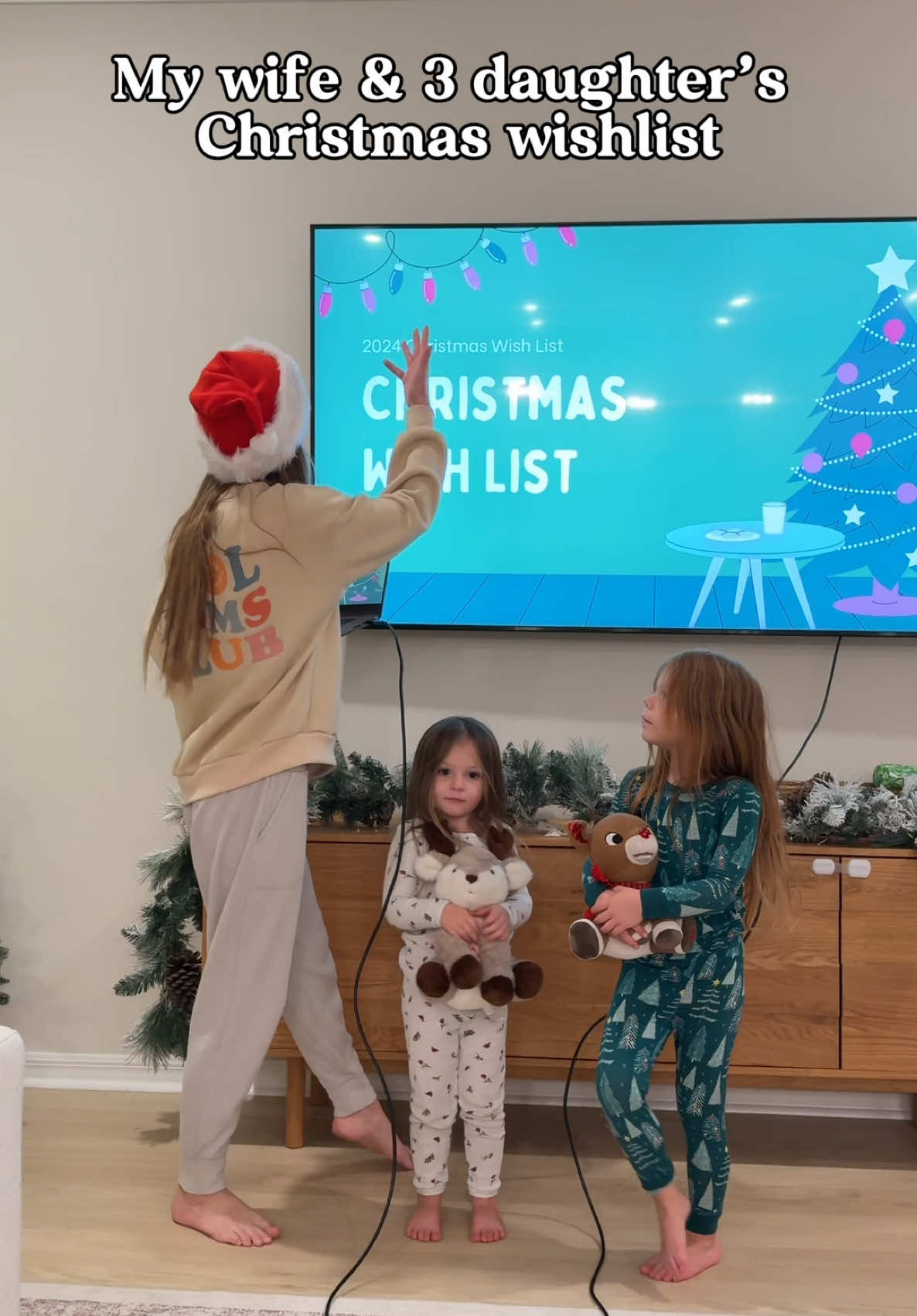 We only got to finish Kinsley’s wishlist. Like for part 2 & 3 and 4 😂 it gets even better. #comedy #mom #daughters #christmas #santa #christmaswishlist #funny #parents