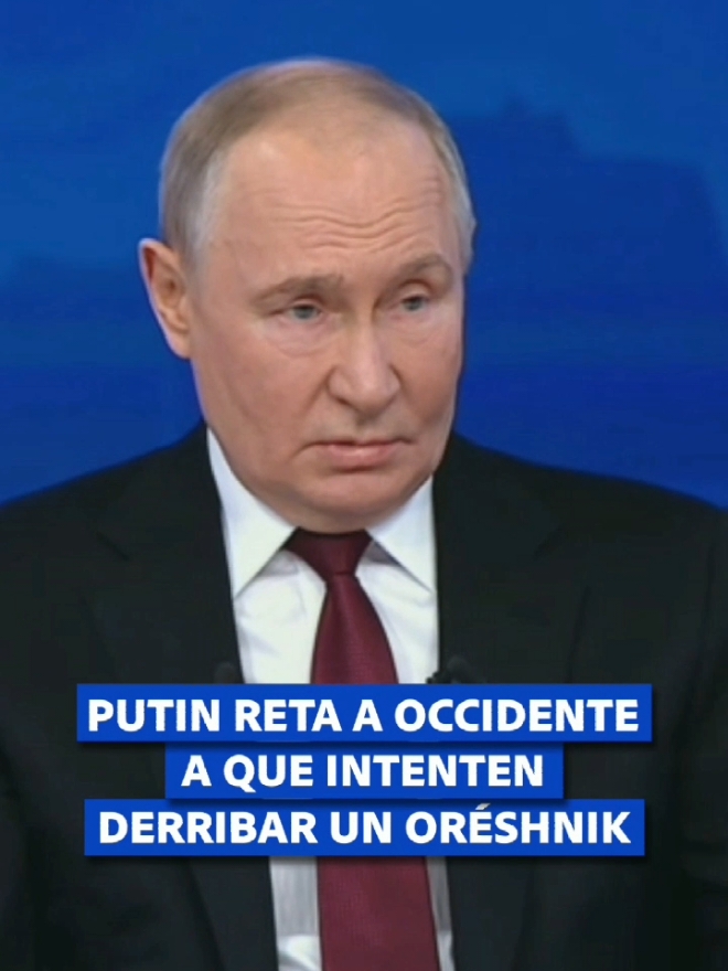 Putin reta a Occidente a un duelo tecnológico #putin #rusia #eeuu #tecnologia Putin aseguró que los misiles Oréshnik son indefendibles, contrario a lo que asguran algunos “expertos” occidentales, por lo que los reto a elegir un objetivo y protegerlo con todos sus sistemas de defensa para ver si son capaces de detenerlo.