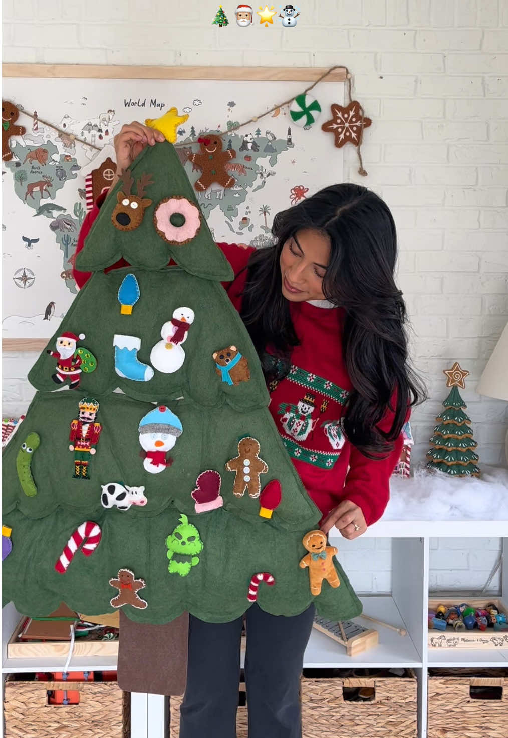 my favorite craft I did last year! I added a few new felt ornaments this year🎄 #christmastree #diychristmas #diychristmasdecor #toddlerchristmas #christmasactivities #raisinglittles #magicalchildhood #magicalchristmas #christmascrafts #craftychristmas #toddleractivities #toddlermomlife #toddlermom #toddlerfun #toddlertoys #momlife 