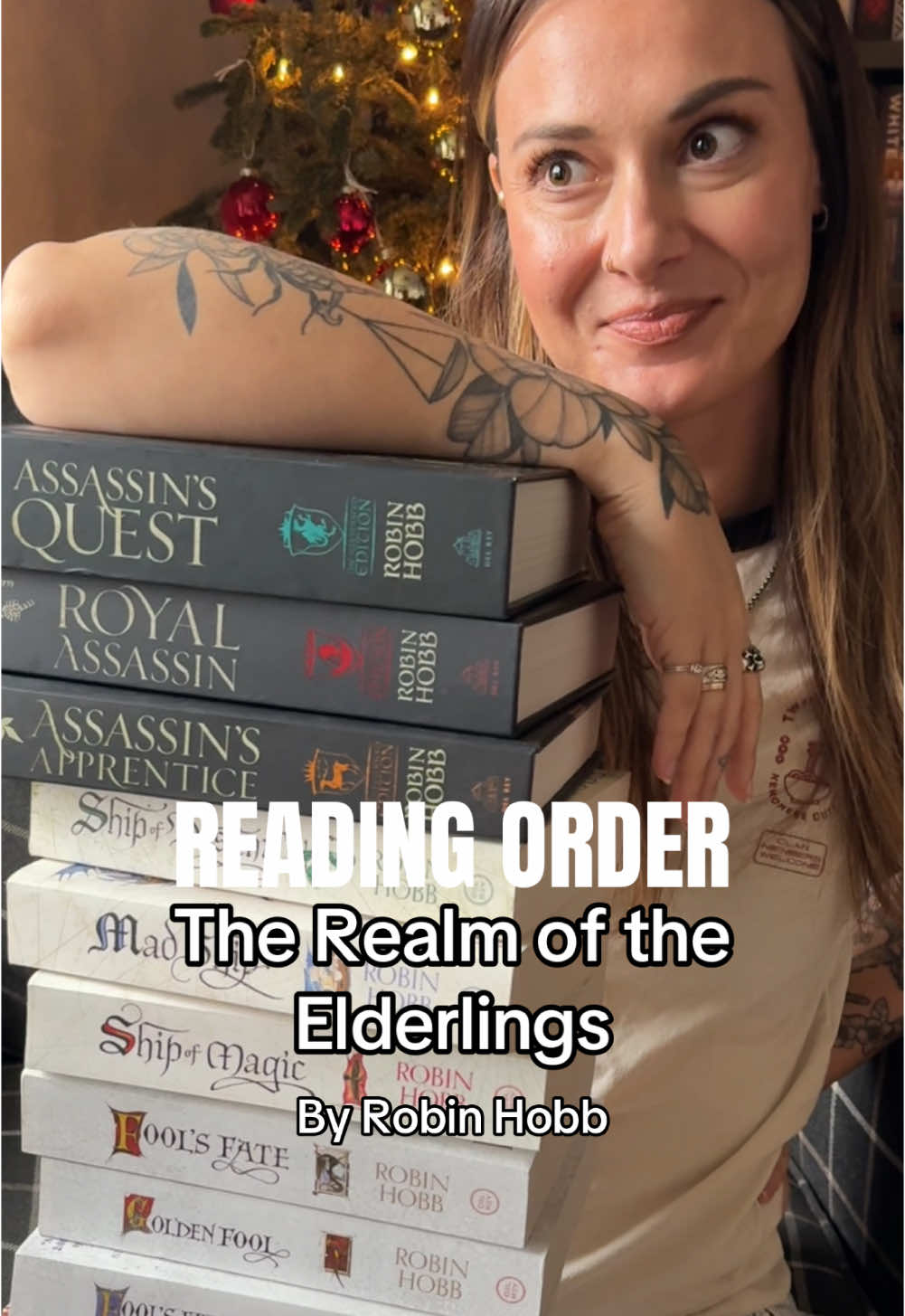 Realm of the Elderlings by Robin Hobb READING ORDER ➡️Farseer Trilogy OR Liveship Traders Trilogy ➡️Tawny Man Trilogy ➡️Rain Wild Chronicles ➡️Fitz and the Fool Trilogy BOOK ORDER FOR EACH SERIES 🐺Farseer Assassin’s Apprentice Royal Assassin Assassin’s Quest 🏴‍☠️Liveship Traders Ship of Magic Mad Ship Ship of Destiny 👑Tawny Man Fool’s Errand Golden Fool Fool’s Fate 🐉Rain Wild Chronicles Dragon Keeper Dragon Haven City of Dragons Blood of Dragons ✨Fitz and the Fool Fool’s Assassin Fool’s Quest Assassin’s Fate #robinhobb #realmoftheelderlings #assassinsapprentice #readingorder #fantasybooktok 