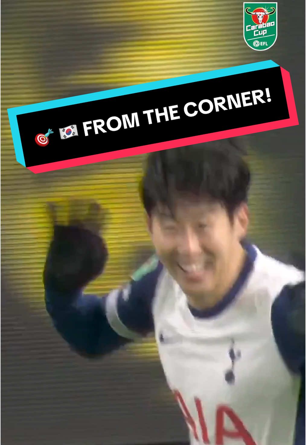 🎯 #Son straight from the corner! #spurs #tottenham #manchesterunited #carabaocup #footballtiktok 