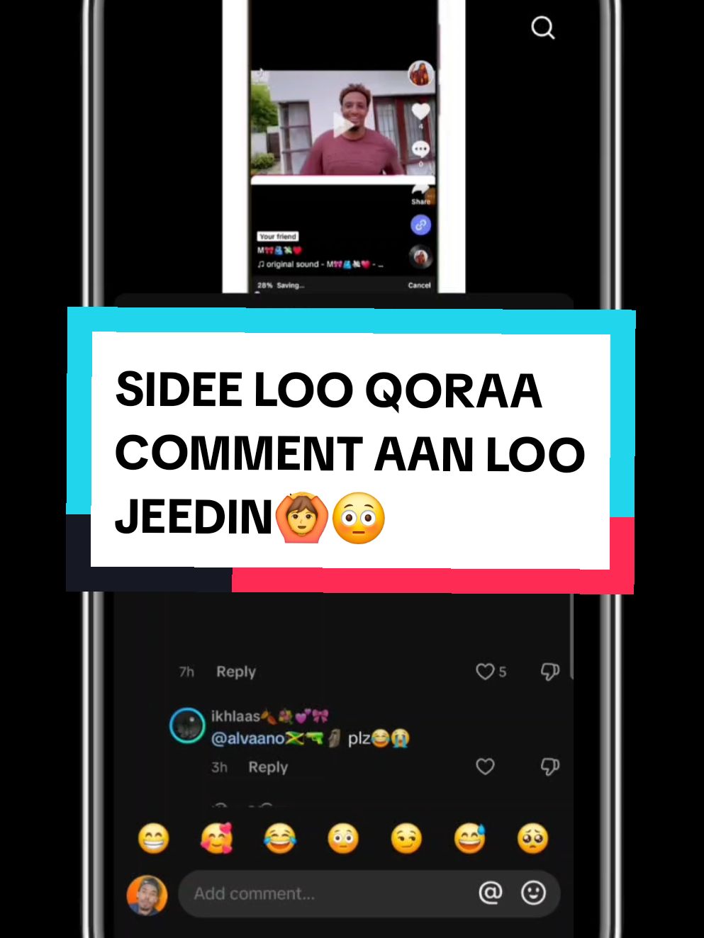 Sidee loo qoraa comment aan loo jeedin🙆??