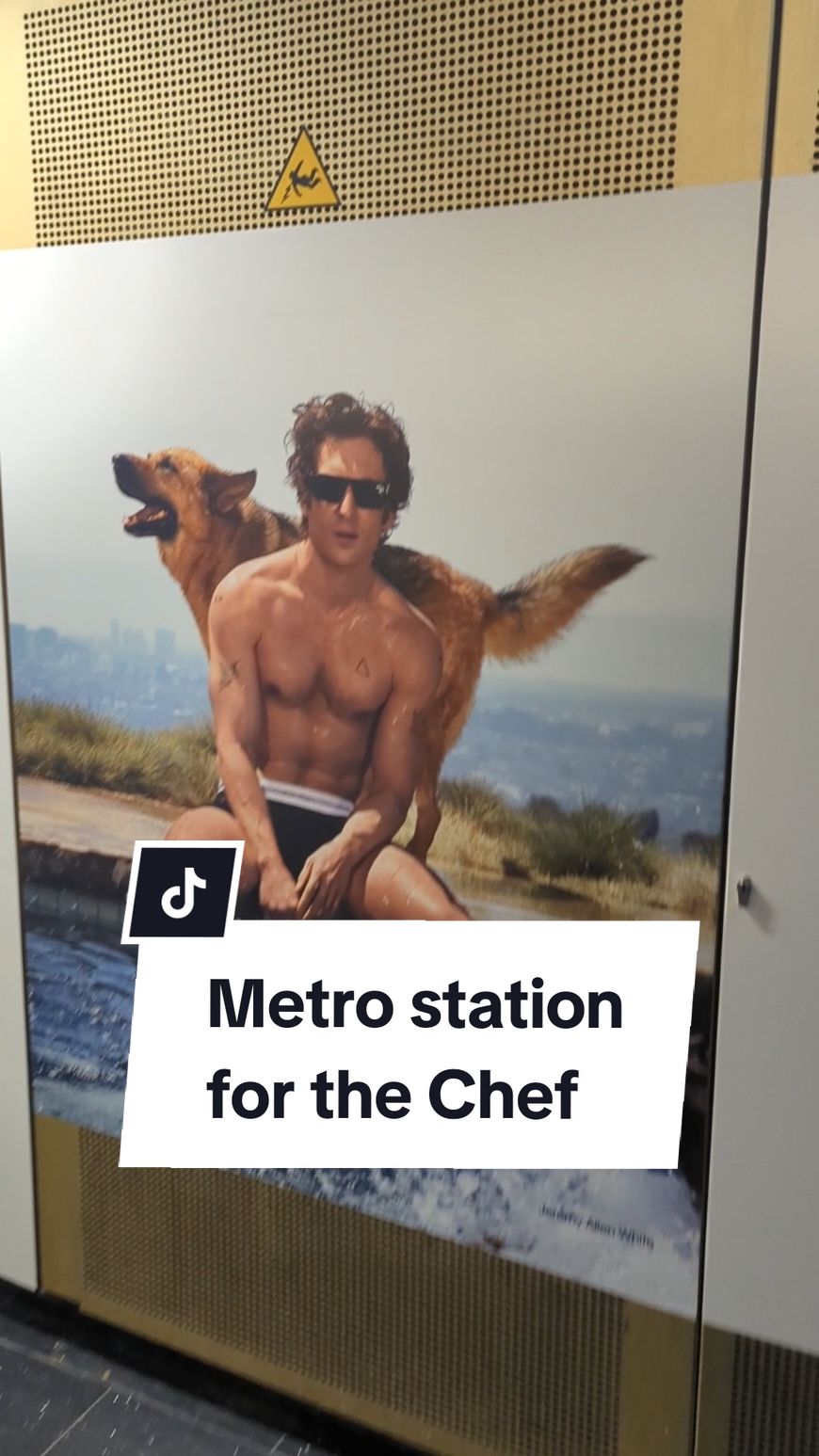 A metro station dedicated to the Chef🫠 #paris #metro #chef #bear #jeremyallenwhite #calvinklein 