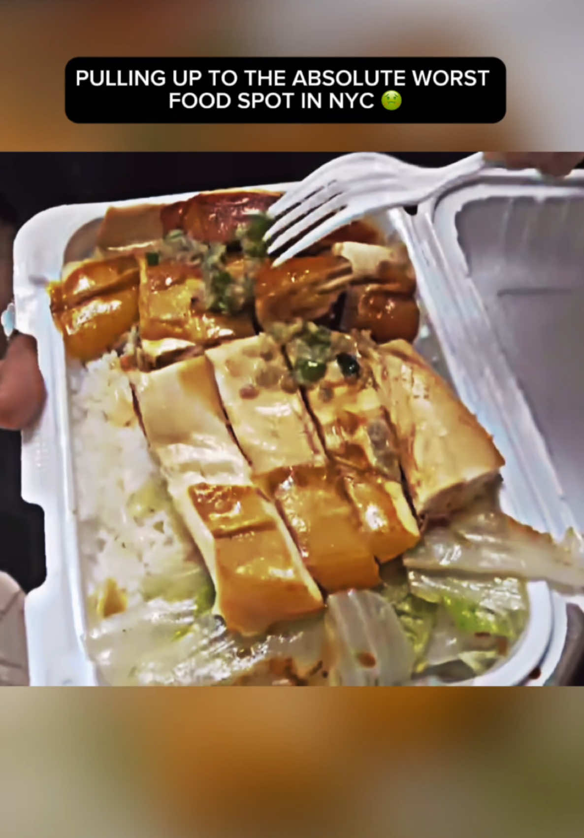 Poudii trying the absolute worst food spot in nyc. The food wasnt even EDIBLE 🤢🤮 #poudi #fypシ #fypシ゚viral #foodreview #nyc #chinesefood 