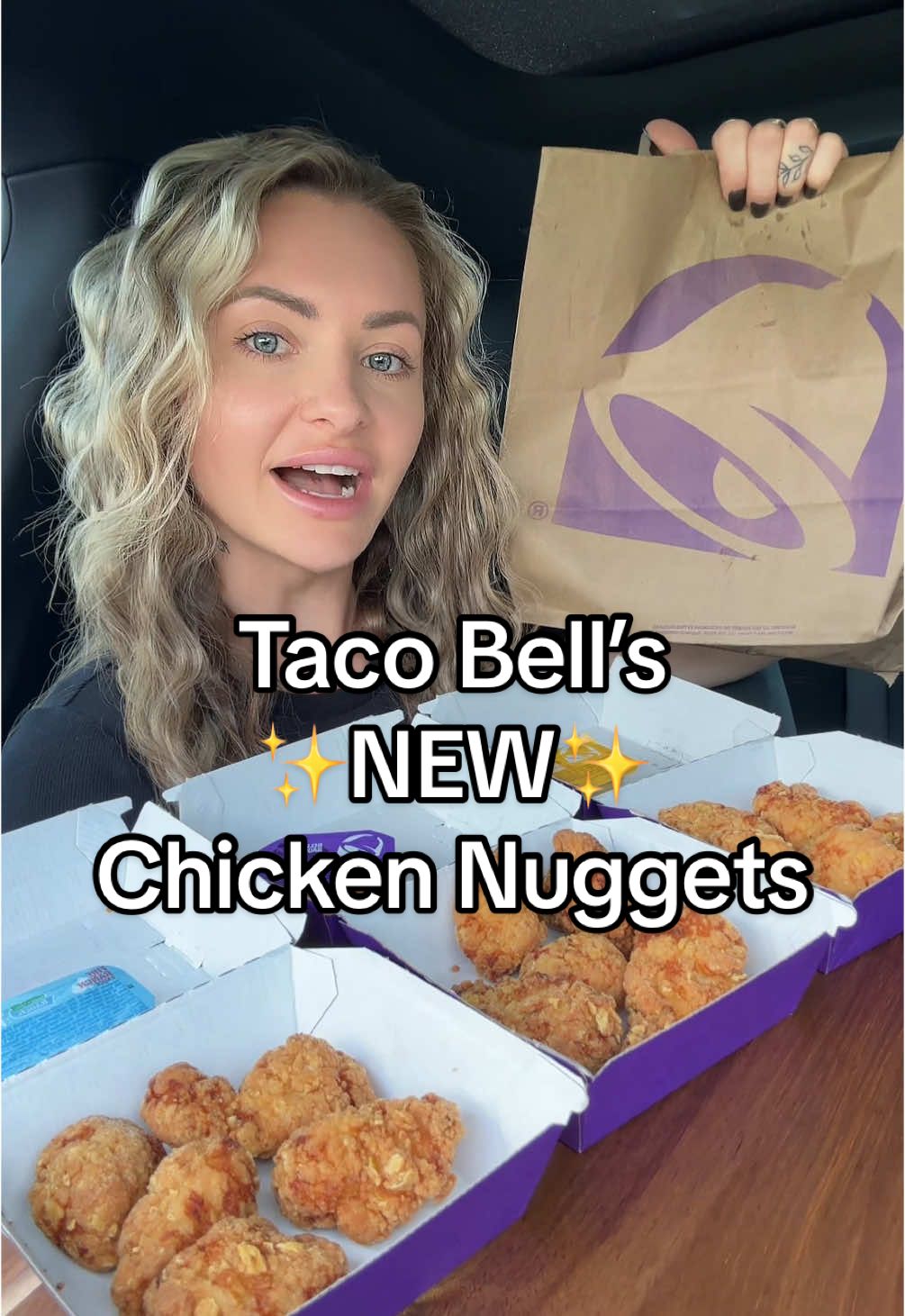 Trying @tacobell ✨NEW✨ chicken nuggets 🍗🔥 make sure to dip them in the Fire Ranch Sauce made with a combo of @Hidden Valley Ranch and Taco Bell’s Fire Sauce #TacoBellPartner