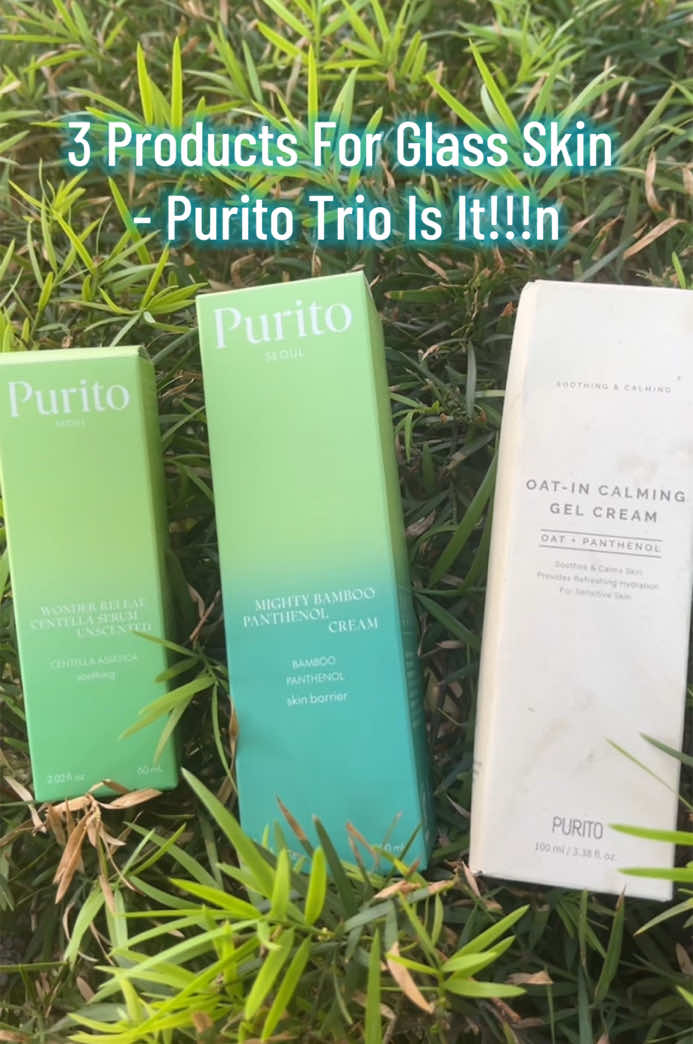 #creatorsearchinsights 3 Products For Glass Skin - Purito Seoul Best Seller Set For Glass Skin #glassskinproducts #glassskin #purito #koreanskincare #sensitiveskin #hydratedskin #glassskinroutine 