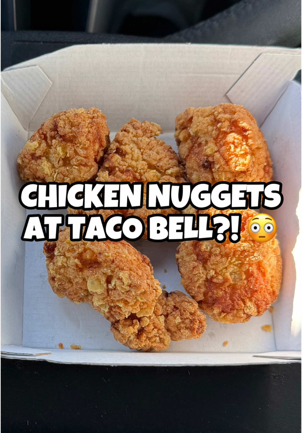 CHICKEN NUGGETS AT TACO BELL?! 😳  Has Taco Bell gone too far? 🧐 These just came out today and what makes them different is that they’re marinated in jalapeño buttermilk and breaded with tortilla chips which were surprisingly pretty good - I really liked the breading on these. They come with your choice of 1 of 3 dipping sauces, too such as Hidden Valley Fire Ranch Sauce (essentially like a spiced ranch), Jalapeño Honey Mustard (fine, nothing crazy) and Bell Sauce (My favorite! Great zesty flavor and is something I’d order on its own to add to a taco). Not bad, @@tacobell Not bad! Now bring back the Bellburger 😉 🏷️ ##tacobell##chickennuggets##fastfood##austin##texas