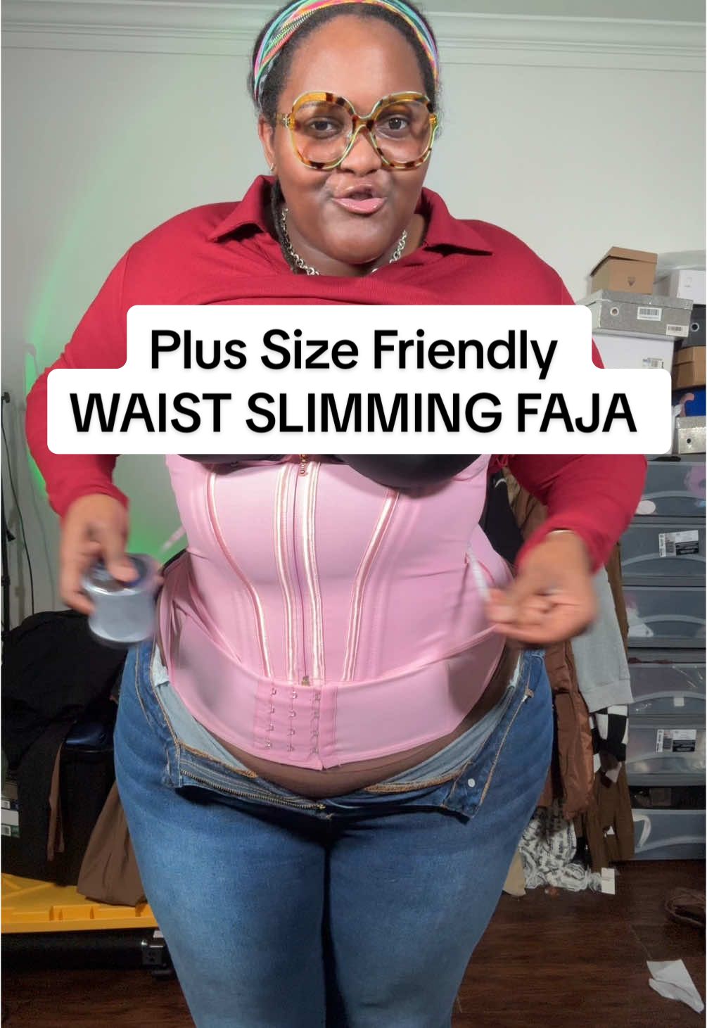 This Faja is NO JOKE! It snatches you up in seconds! #faja #plussizefaja #shapewear #curvyfaja #waisttrainer #fallfashion #girdle #outfitidea #plussize 