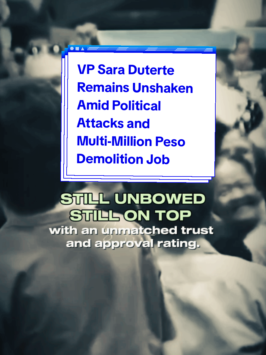 VP INDAY SARA DUTERTE, TRULY FOR THE PEOPLE AND LOVED BY THE PEOPLE 🇵🇭 VP Inday Sara Duterte stands strong as someone who genuinely loves the country and has the trust and support of the Filipino people. Despite a multi-million peso demolition job against her, led by powerful figures in the government—Araneta, Romualdez, and Marcos—along with relentless attacks from the Kakampinks and leftists, the accusations remain baseless and without legal proof.  These politically motivated moves show the lengths they’ll go to discredit someone who genuinely stands for the people. On the impeachment case, VP Inday Sara Duterte said: 