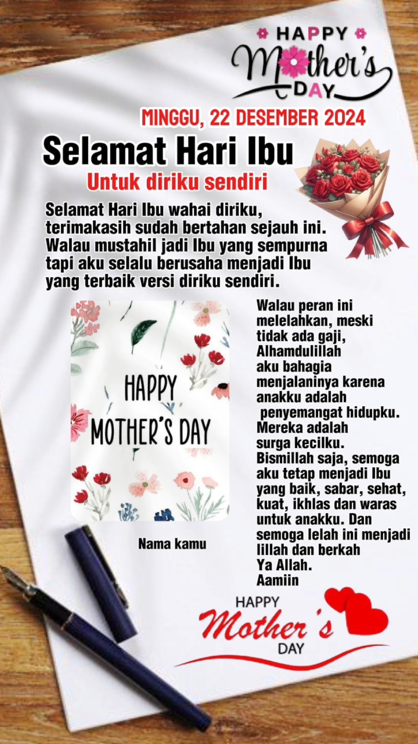 selamat hari ibu 2024 #CapCut #ibuku #storywa #22desember2024 #selamathariibu 