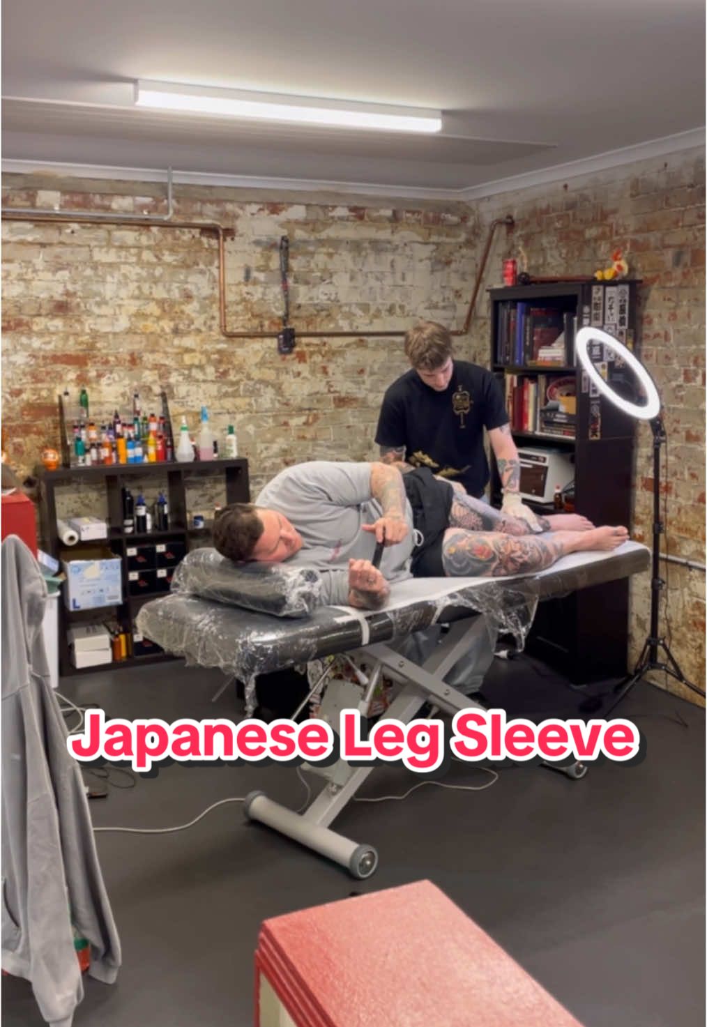 Tebori - the traditional Japanese method of hand-poking tattoos. This leg sleeve has been done entirely by tebori except for lines. Thankyou! #japanesetattoo #tattoo #tattooartist #tebori #irezumi #sleevetattoo #australia #tasmania #hobart 