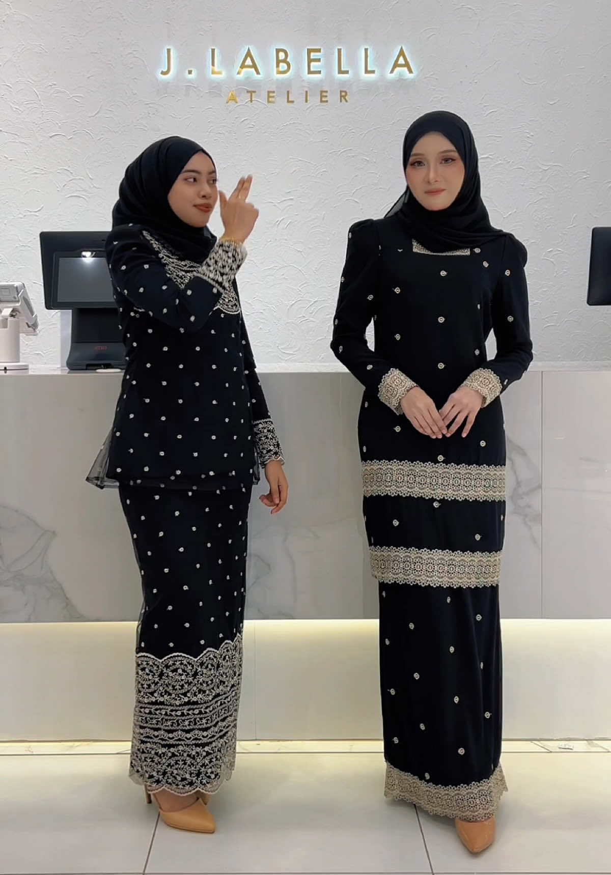 Beautiful matchy Raya fits with your family. ✨🖤 Satu untuk adik, satu untuk kakak 🥰 Don't be dizzy this Raya.  Just buy Raya clothes at one place! Kata nak raya dengan Jlabella Atelier ☺️ In frame: Giana and Hellyna kurung #jlabella #jlabellaatelier #bajukurung #bajuraya #bajunikah #bajutunang #bajukonvo #gamis #transition #fashion #raya #dance #JlabellaGlamorousRaya2025 #JlabellaRayaSeries #jlabellagianakurung #jlabellahellynakurung  