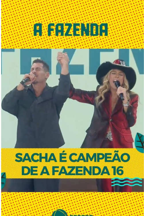 Sacha Bali é o grande vencedor de #AFazenda 16! O ator conquistou o prêmio de R$ 2 milhões 🎉 Gostou do resultado? 👇 👉 Assine o #PlayPlus e reveja a temporada de #AFazenda quando quiser: PlayPlus.com!