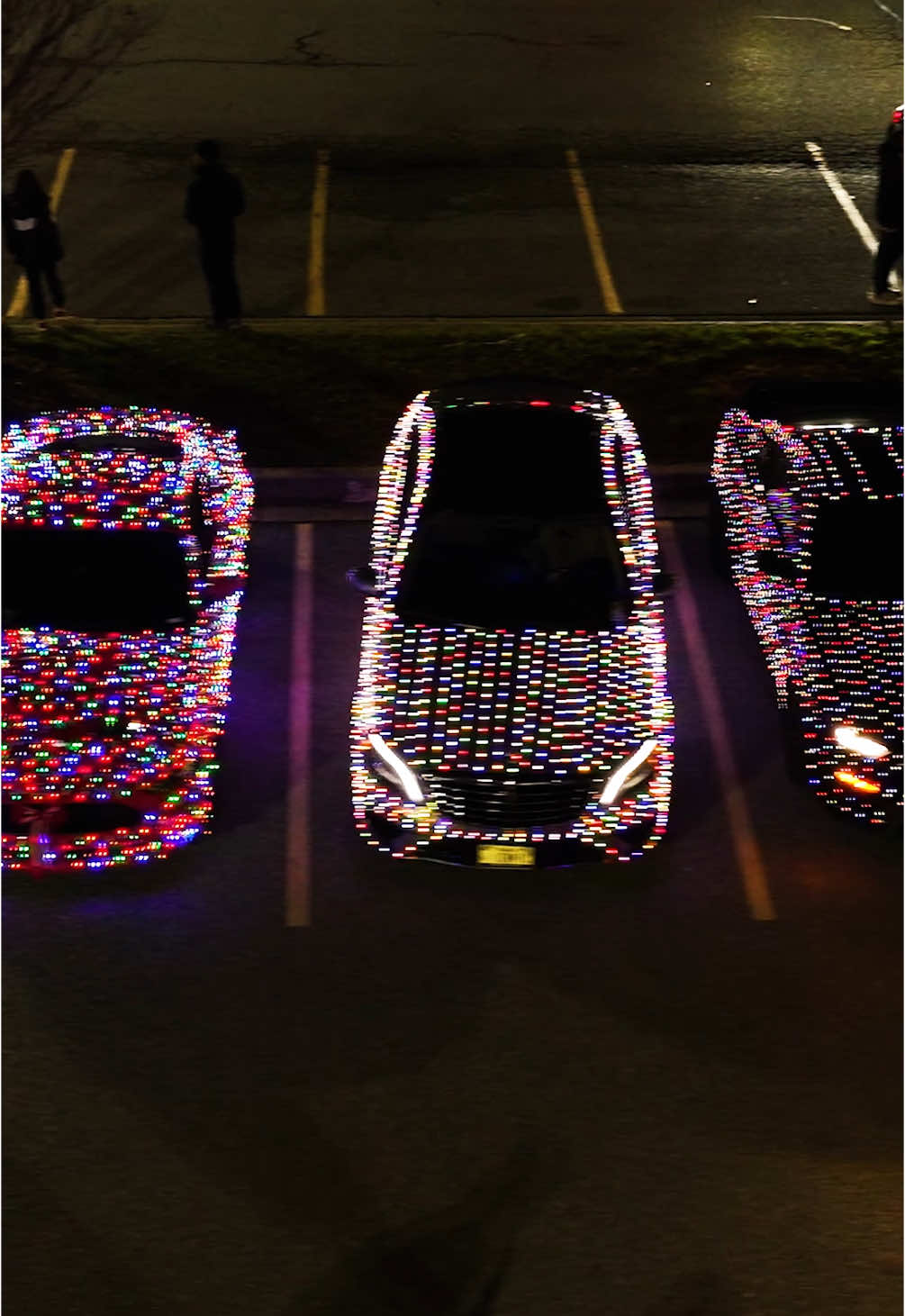 Christmas Light Show. But w/ cars. & The Grinch 🎄🚘👹 #fyp #grinch #carmeet #cars #dronevideo #xmas #christmaslights #carlightshow #laurelmd #maryland #dmv 