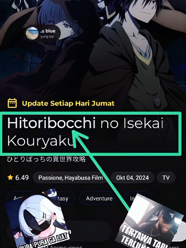 ternyata hitoribocchi adalah kita ya 😹😹#anime #hitoribocchinoisekaikouryaku  #animejepang #angelica  #fyp #fypindonesiaシ 