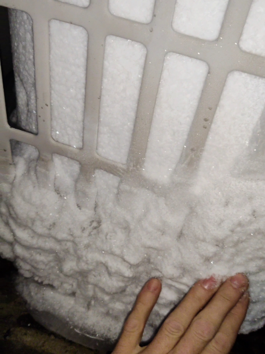 Frozen AC Fail! See What Happens When a Unit Breaks Down #AirConditioner #WinterVibes #HVAC #ice #airconditioning 